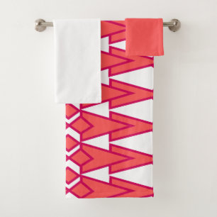 Red and Pink Bowties Bath Towel Set