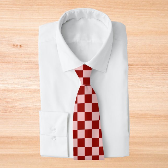 Red and Pink Chequerboard Tie (Creator Uploaded)