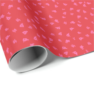 Red and Pink Ditsy Floral Wrapping Paper