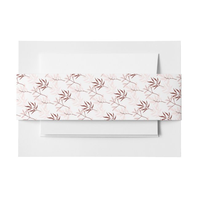 Red and Pink Fall  Leaves Invitation Belly Band (Front Example)