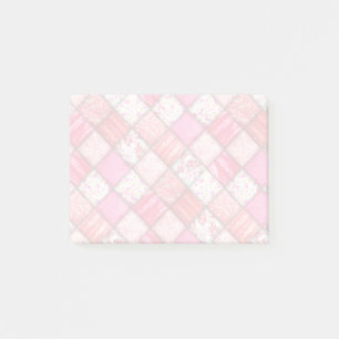 Red and Pink Faux Patchwork Quilting Pattern Post-it Notes