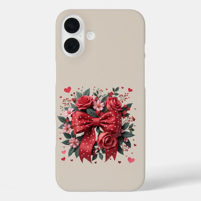 Red and pink floral coquette bow Case-Mate iPhone case (Back)