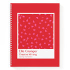 Red and Pink Floral Notebook