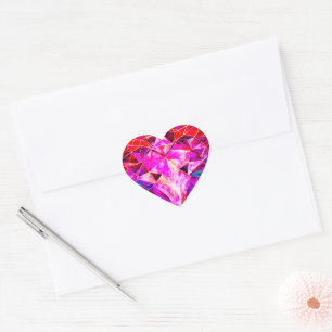 Red and Pink Gem Heart Gemstone Sticker