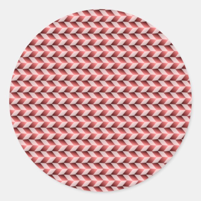 Red and pink geometric pattern coaster classic round sticker (Front)