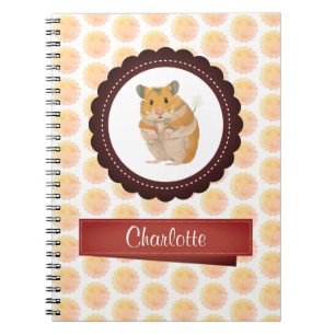Red and Pink Girls Hamster Notebook