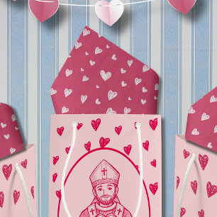Red and Pink Hand Drawn Heart Pattern Tissue Paper