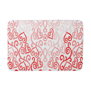 Red and Pink Heart Pattern Bath Mat