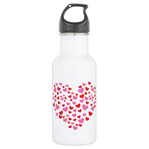 Red And Pink Hearts 532 Ml Water Bottle