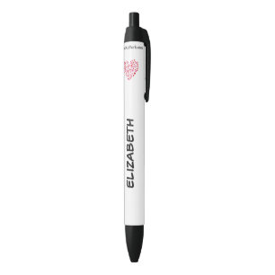 Red And Pink Hearts   Add Your Name Black Ink Pen
