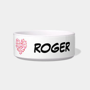 Red And Pink Hearts   Add Your Name Bowl