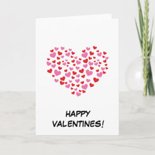 Red And Pink Hearts   Add Your Text Card