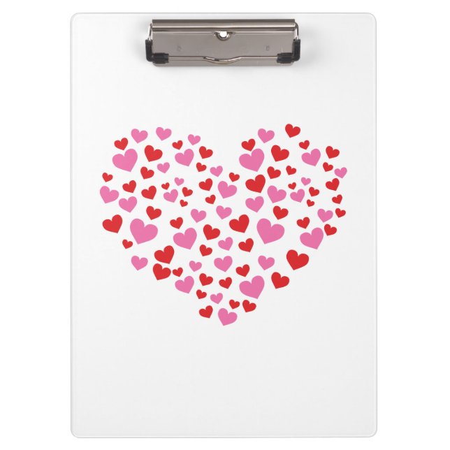 Red And Pink Hearts Clipboard (Front)