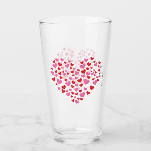 Red And Pink Hearts Glass