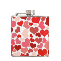 Red and Pink Hearts Mosaic Pattern