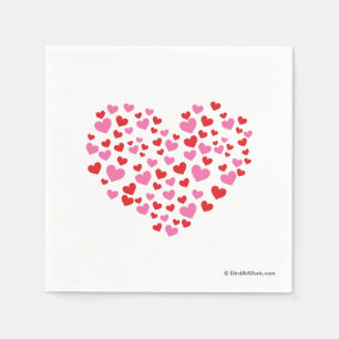 Red And Pink Hearts Napkin
