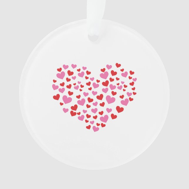 Red And Pink Hearts Ornament (Front)