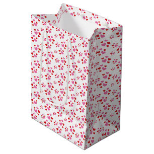 Red And Pink Hearts Pattern Medium Gift Bag