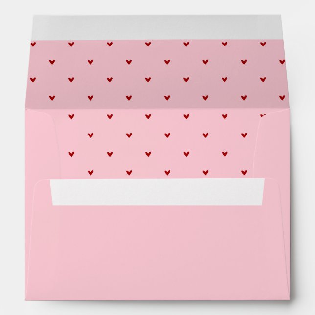 Red and Pink Hearts Pattern Valentine's Day Envelope (Back (Bottom))