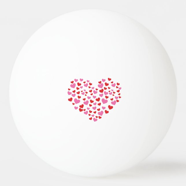 Red And Pink Hearts Ping Pong Ball (Front)