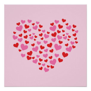 Red And Pink Hearts Poster