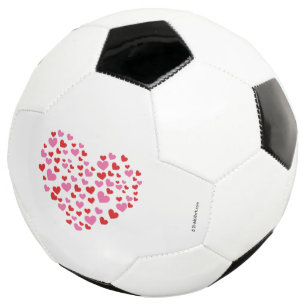 Red And Pink Hearts Soccer Ball