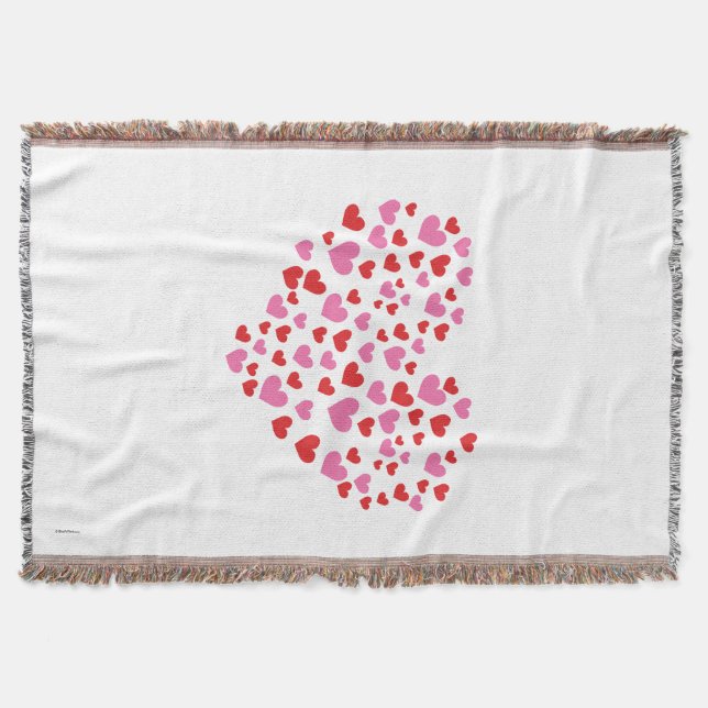 Red And Pink Hearts Throw Blanket (Front)