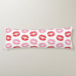 Red and Pink Lips, Pattern Of Lips, Lipstick, Kiss Body Cushion<br><div class="desc">Elegant,  stylish and sophisticated pattern with red and pink lips on white background. Modern and trendy gift,  perfect for the makeup lover in your life.</div>