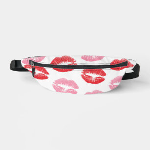 Red and Pink Lips, Pattern Of Lips, Lipstick, Kiss Bum Bags