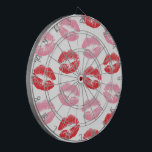 Red and Pink Lips, Pattern Of Lips, Lipstick, Kiss Dartboard<br><div class="desc">Elegant, stylish and sophisticated pattern with red and pink lips on white background. Modern and trendy gift, perfect for the makeup lover in your life.</div>