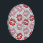 Red and Pink Lips, Pattern Of Lips, Lipstick, Kiss Dartboard<br><div class="desc">Elegant,  stylish and sophisticated pattern with red and pink lips on white background. Modern and trendy gift,  perfect for the makeup lover in your life.</div>