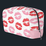 Red and Pink Lips, Pattern Of Lips, Lipstick, Kiss Dopp Kit<br><div class="desc">Elegant,  stylish and sophisticated pattern with red and pink lips on white background. Modern and trendy gift,  perfect for the makeup lover in your life.</div>
