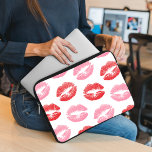 Red and Pink Lips, Pattern Of Lips, Lipstick, Kiss Laptop Sleeve<br><div class="desc">Elegant,  stylish and sophisticated pattern with red and pink lips on white background. Modern and trendy gift,  perfect for the makeup lover in your life.</div>