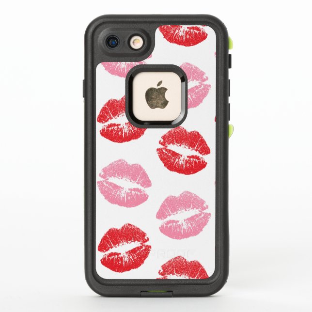 Red and Pink Lips, Pattern Of Lips, Lipstick, Kiss LifeProof iPhone Case (Back)