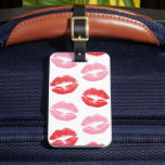Red and Pink Lips, Pattern Of Lips, Lipstick, Kiss Luggage Tag<br><div class="desc">Elegant,  stylish and sophisticated pattern with red and pink lips on white background. Modern and trendy gift,  perfect for the makeup lover in your life.</div>