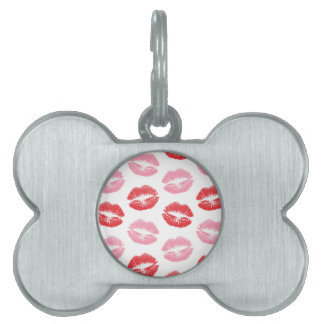 Red and Pink Lips, Pattern Of Lips, Lipstick, Kiss Pet ID Tag