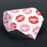 Red and Pink Lips, Pattern Of Lips, Lipstick, Kiss Tie<br><div class="desc">Elegant,  stylish and sophisticated pattern with red and pink lips on white background. Modern and trendy gift,  perfect for the makeup lover in your life.</div>