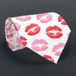 Red and Pink Lips, Pattern Of Lips, Lipstick, Kiss Tie<br><div class="desc">Elegant,  stylish and sophisticated pattern with red and pink lips on white background. Modern and trendy gift,  perfect for the makeup lover in your life.</div>