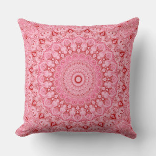 Red and Pink Mandala Pattern Design Cushion