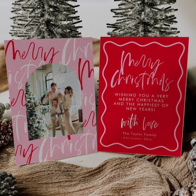 Red And Pink Merry Christmas Christmas Card (Creator Uploaded)