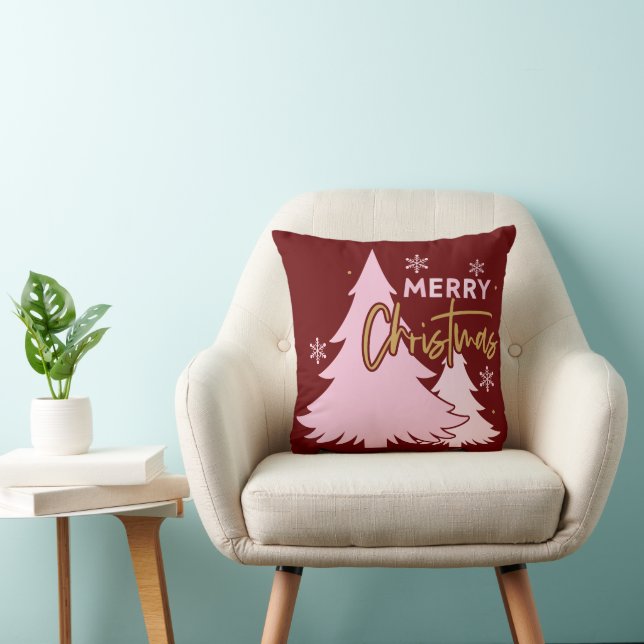 Red and Pink Merry Christmas Home Decor  Cushion (Chair)