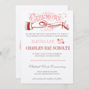 Red and Pink Modern Vintage Typography Invite
