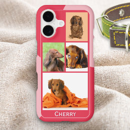 Red and Pink Personalised 4 Photos