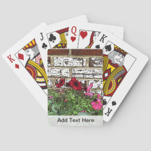 Red and Pink Petunias Playing Cards