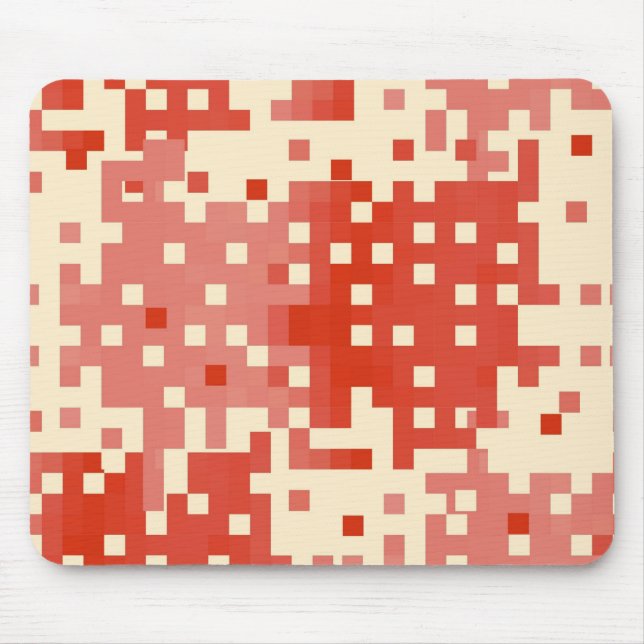 Red and Pink Pixel Pattern Mouse Pad (Front)