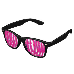 Red and pink polka dot wrapping paper with evenly  retro sunglasses