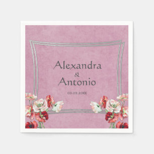 Red And Pink Poppies Napkin
