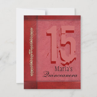 Red and Pink Quinceanera Invitation