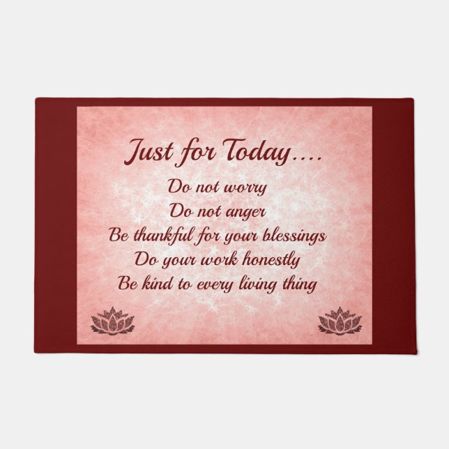Red and Pink Reiki Principles Doormat (Front)