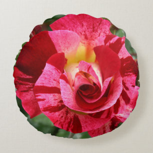 Red and Pink Rose Round Cushion